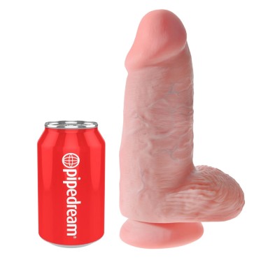 King Cock - Realistyczne Grube Dildo Z Przyssawką 23 CM Jasny Kolor Skóry